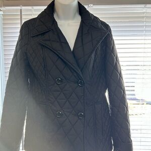 Covington Black Pea Coat Classic Double-Breasted